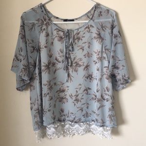 Light Blue floral T-shirt